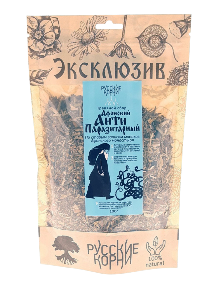Антипаразитарный Сбор Афонский, 100 грамм - "Русские корни" / Антигельминтный комплекс Детокс