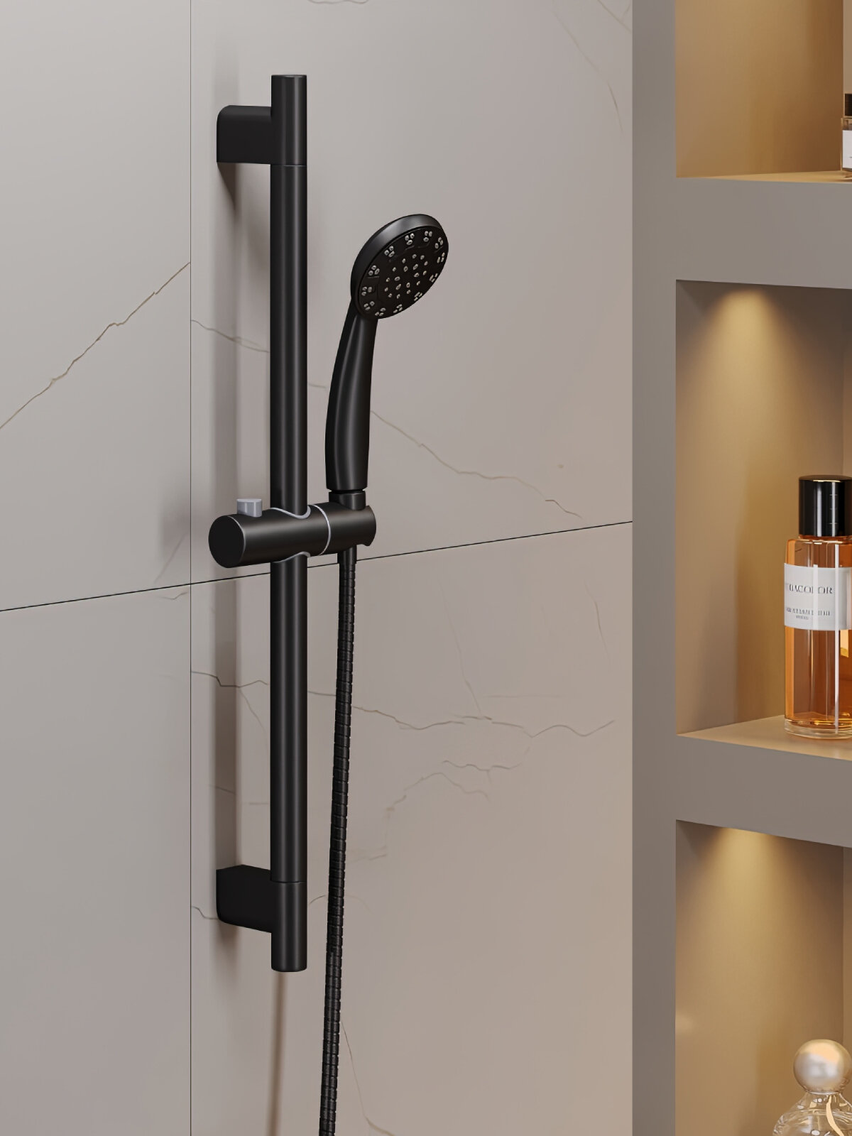 Душевой гарнитур OneLife OL11B штанга 600 мм  лейка 1 режим  шланг 1 5 м  черный