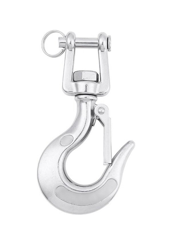 Грузоподъемный крюк из нержавеющей стали марки 304 с вращающейся вилкой и цепным захватом для подъема груза весом 350 кг