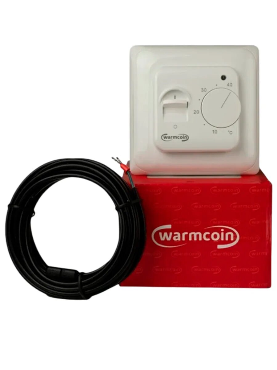 Терморегулятор Warmcoin, для тёплого пола, механический, белый — фото 1