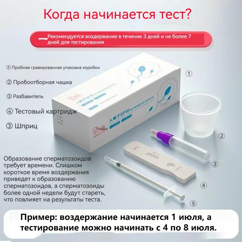 Изображение Экспресс-тест "SP10", для определения жизнеспособности сперматозоидов, 1 шт