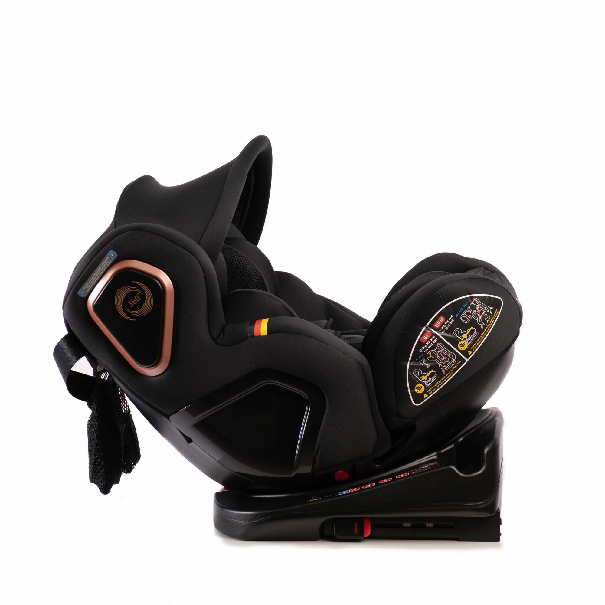 Автокресло 0-36 с вращением и козырьком Peppy Urban Isofix с рождения до 12 лет Gold black (GM0932) — фото 1