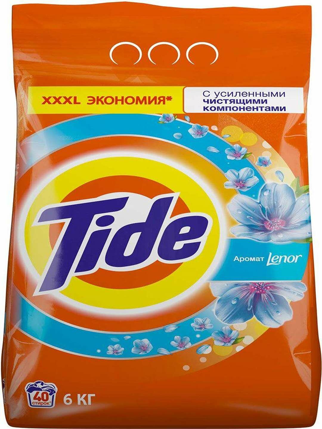 Стиральный порошок Tide "Аква Пудра", автомат, для цветной стирки, аромат Lenor, 40 стирок=6 кг.