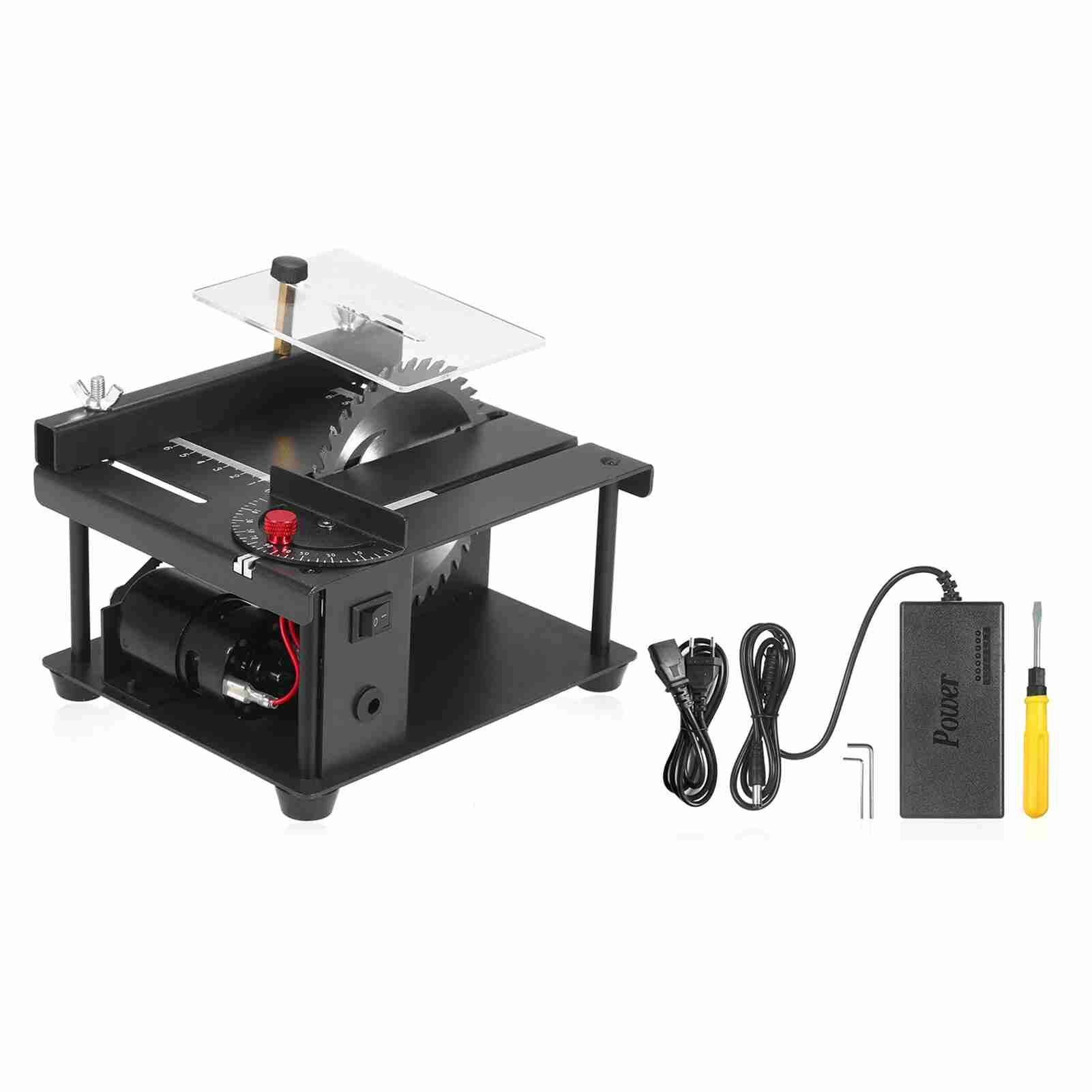 Электрическая настольная пила 110-240 В мини-резак 35 мм глубина резки регулируемый угол скорости станок для резки дерева пластика акрила с пильным полотном