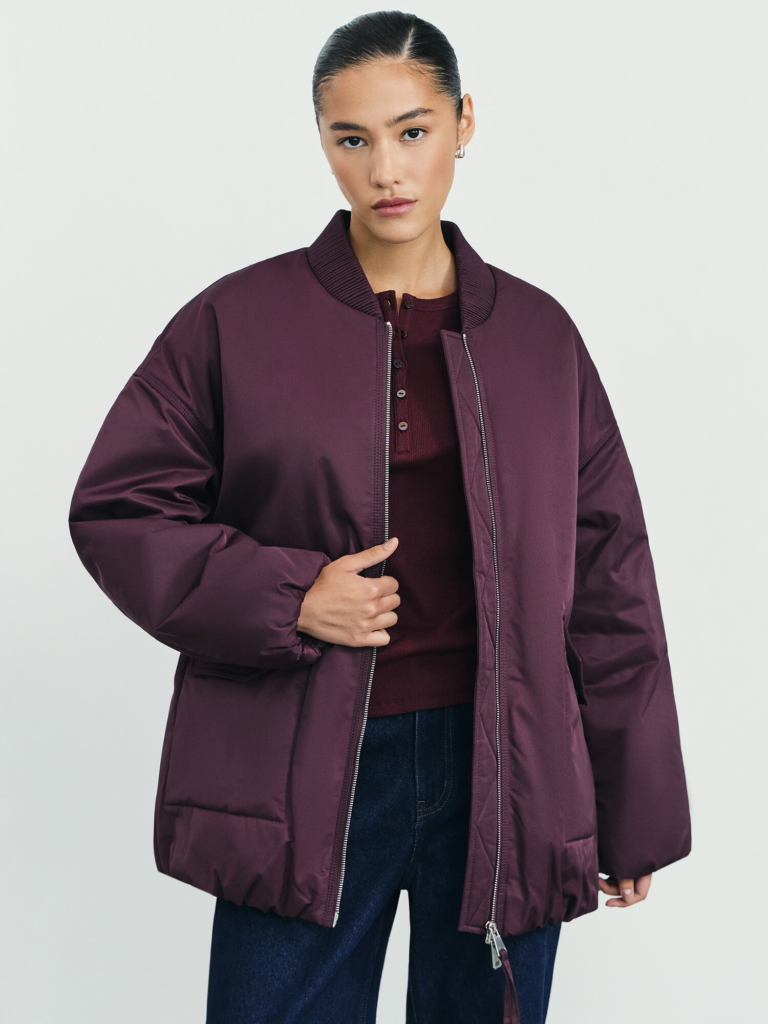 Куртка Zarina размер M (RU 46) бордовый