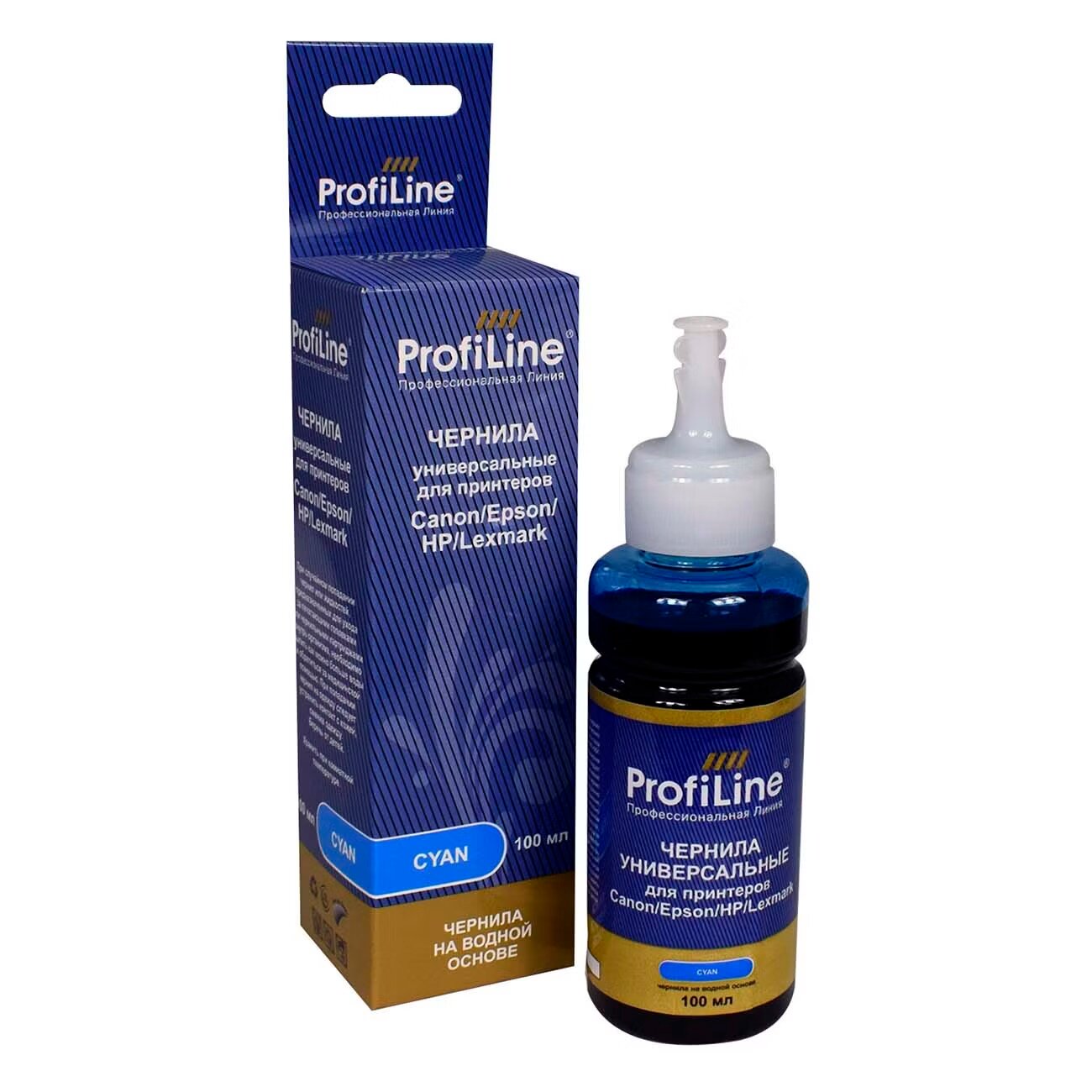 Чернила для принтеров Canon Epson HP Lexmark универсальные Cyan 100 мл  ProfiLine