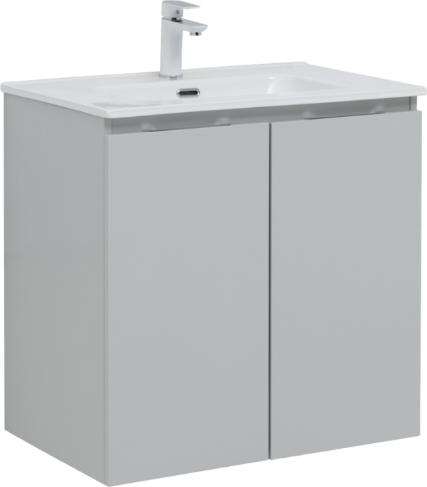 Тумба под раковину Aquanet Алвита 70 подвесная серая