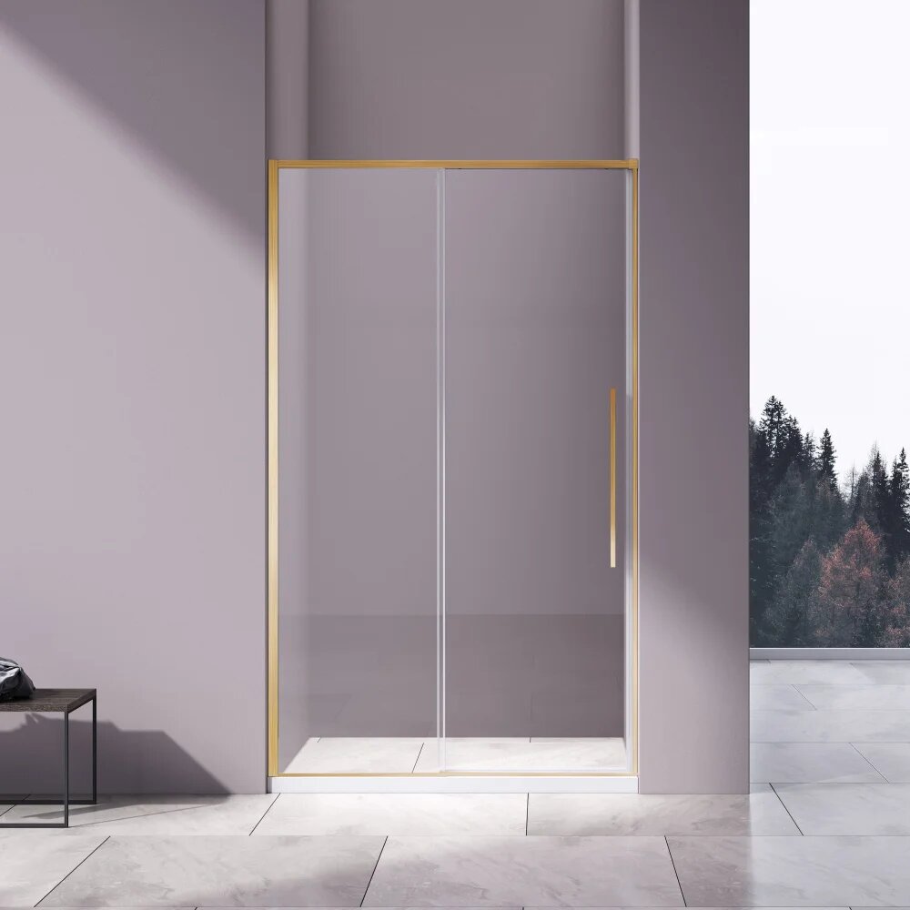 Душевая дверь в нишу Vincea Slim-N VDS-4SN140CLG стеклянная раздвижная 140 см угловая итальянская