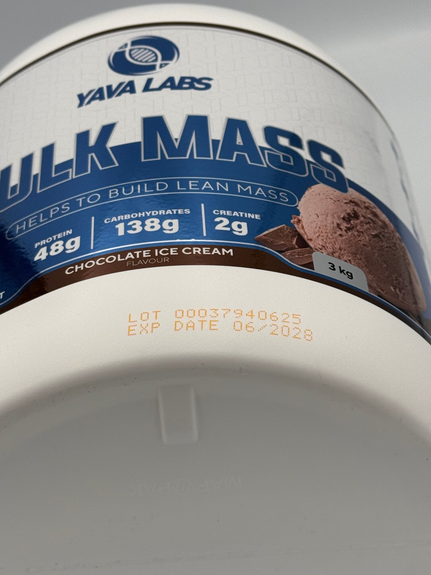 Гейнер Yava labs "Bulk mass", для набора массы, шоколад, 3 кг — фото 1