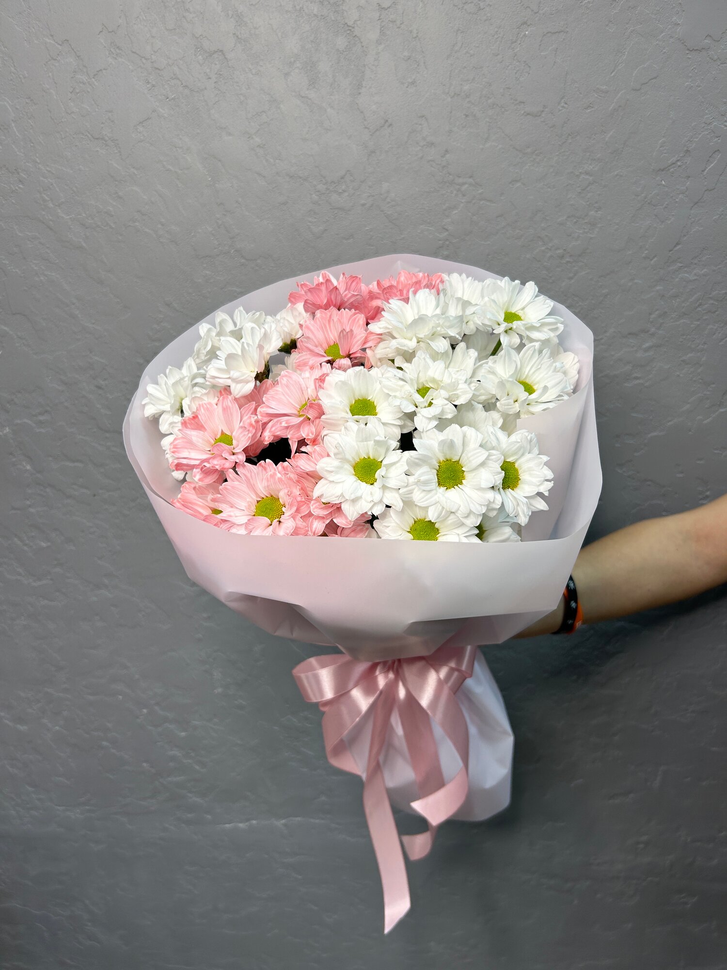 Букет из 5 кустовых хризантем микс