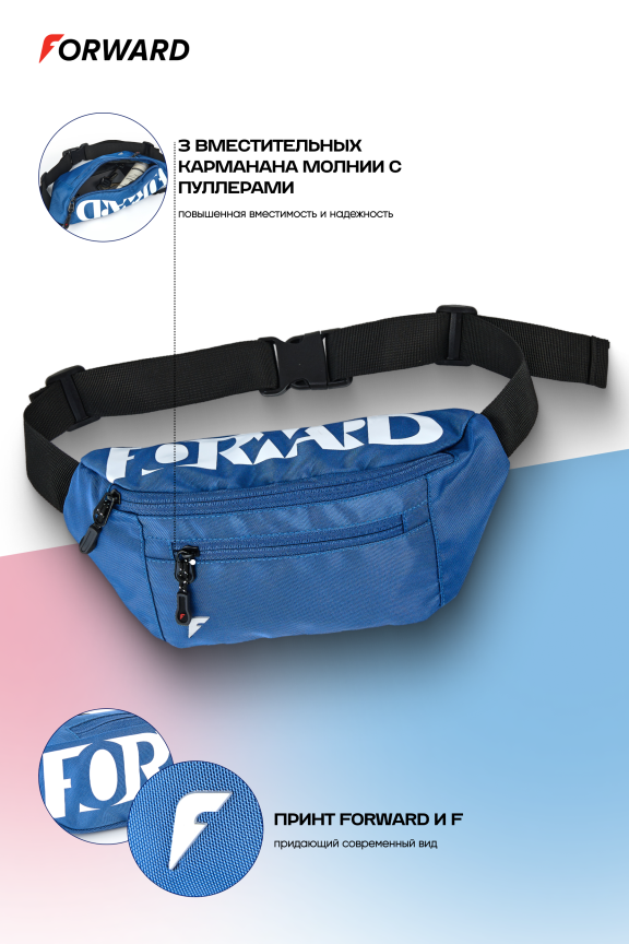 Сумка поясная FORWARD, индиго — фото 1