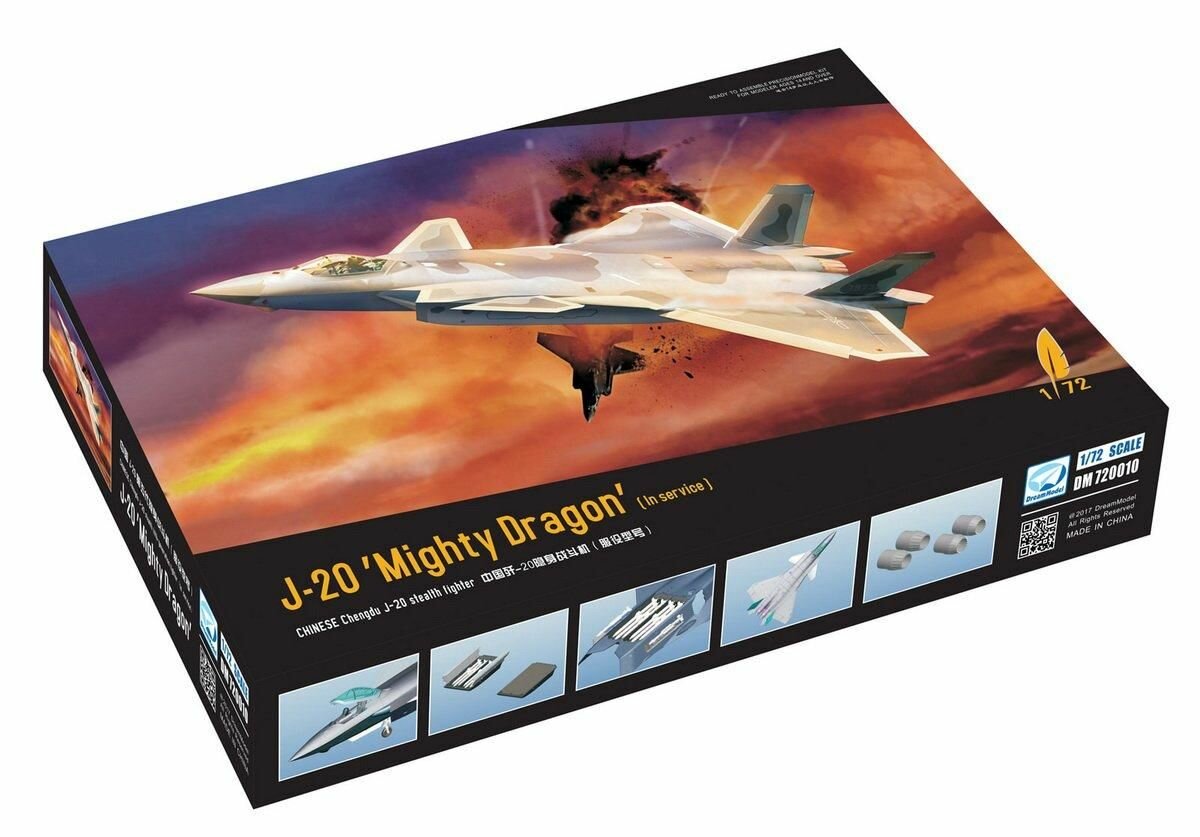 Dream 720010 1/72 J-20 'Mighty Dragon' В строю Модель истребителя
