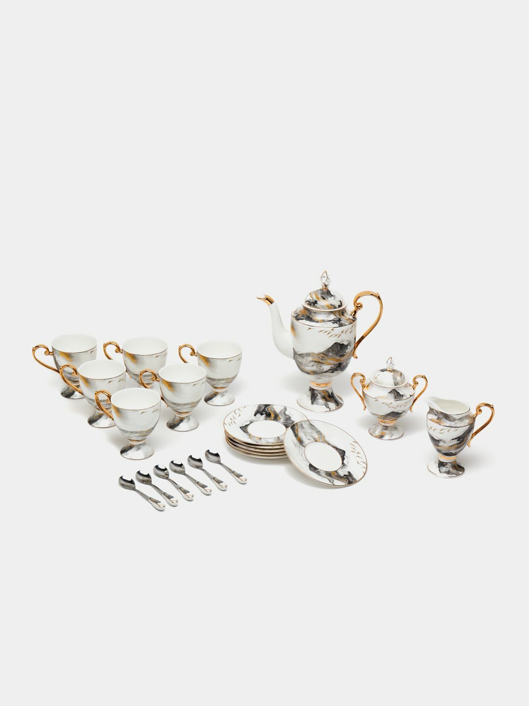 Чайный сервиз "Senorita BONE", фарфор, для 6 персон, 21 элемент, антипригарное покрытие, Китай