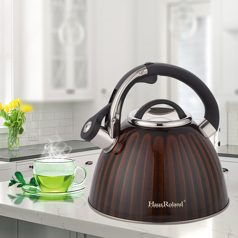 Большой чайник 3л со свистком — Подходит для всех типов плит, матовая поверхность