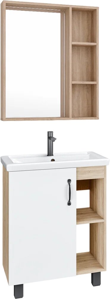 Мебель для ванной комнаты Grossman Флай 60 дуб сонома белая