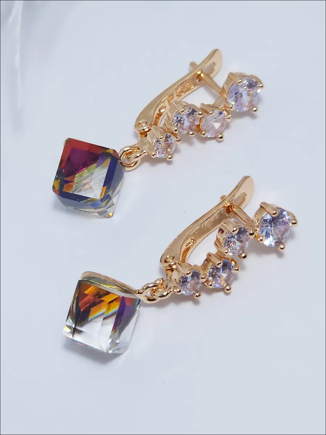 Серьги с подвесками, FJ1121ETU розовое золото/серебристый — фото 1