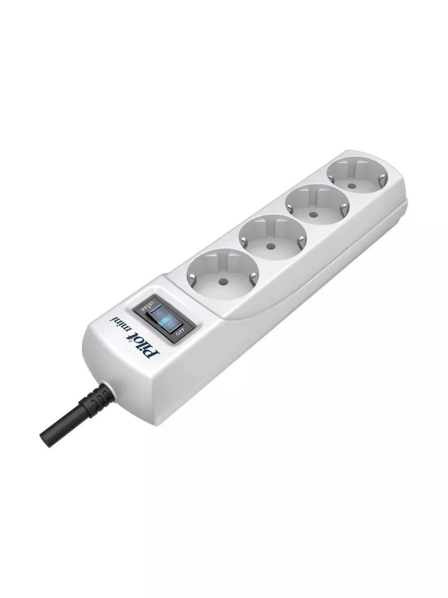 Сетевой фильтр Pilot mini 4 розетки, с заземлением 1.8 м — фото 1
