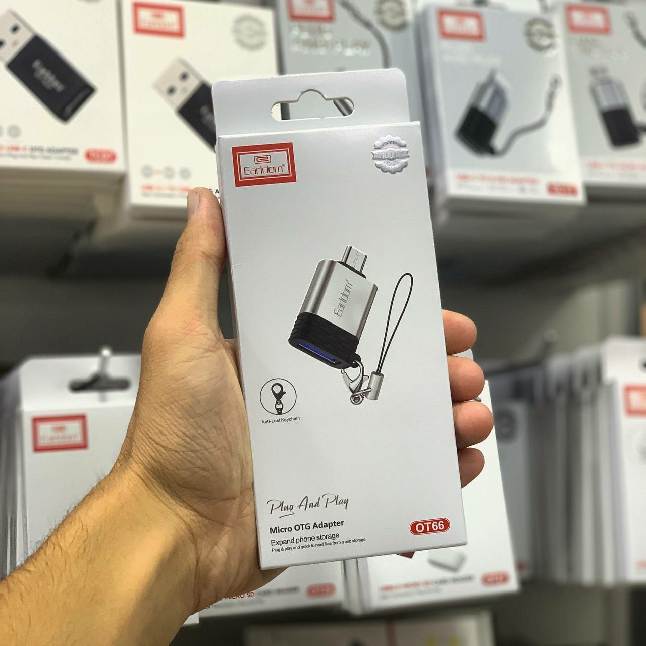 Earldom OT66 Micro USB OTG adapter, fleshka va periferiyalarni telefonга ulash uchun