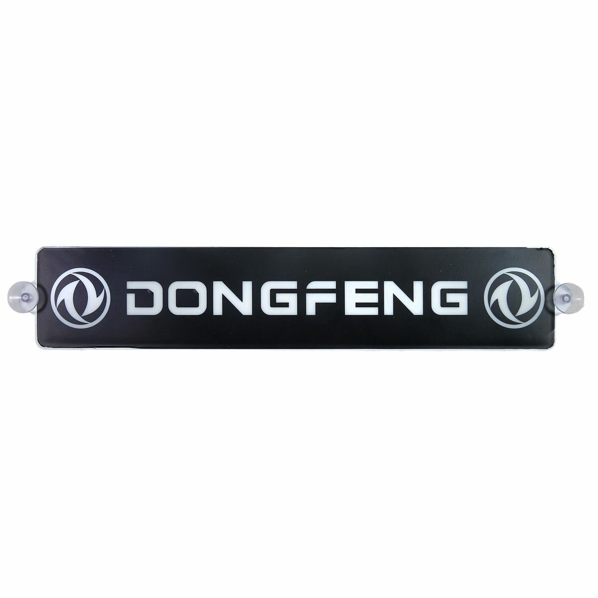 Табличка DONGFENG, в прикуриватель, диодная, 24В, черная, пластик, присоска — фото 1