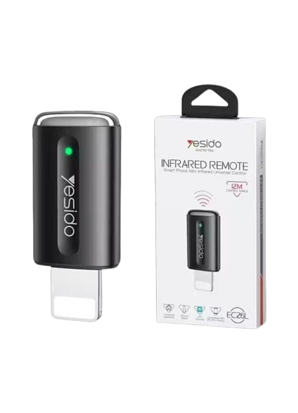 Инфракрасный пульт дистанционного управления Yesido EC26L с ИК-адаптером Lightning.