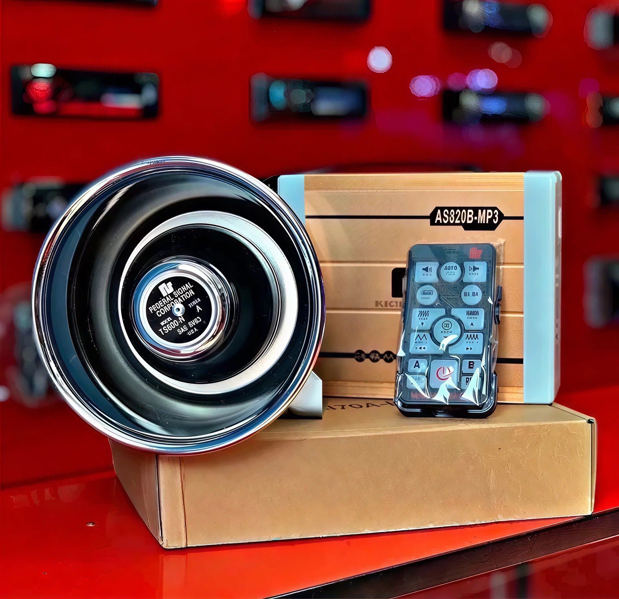 Сирена автомобильная AS820 600/1200Вт, дистанционное управление 12В