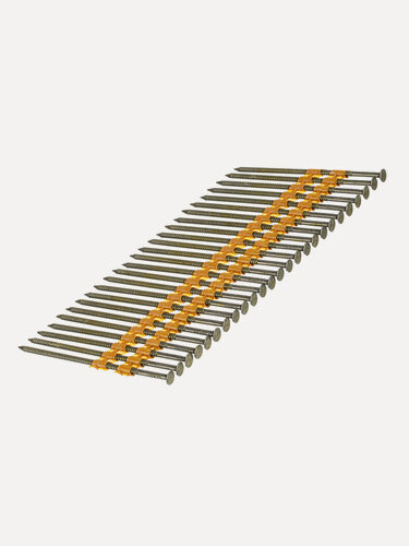 Изображение товара Гвозди для пневматического нейлера SN21 Denzel, 90 мм длина и 3.05 мм диаметр, 2000 шт, окрашенная сталь, 57700