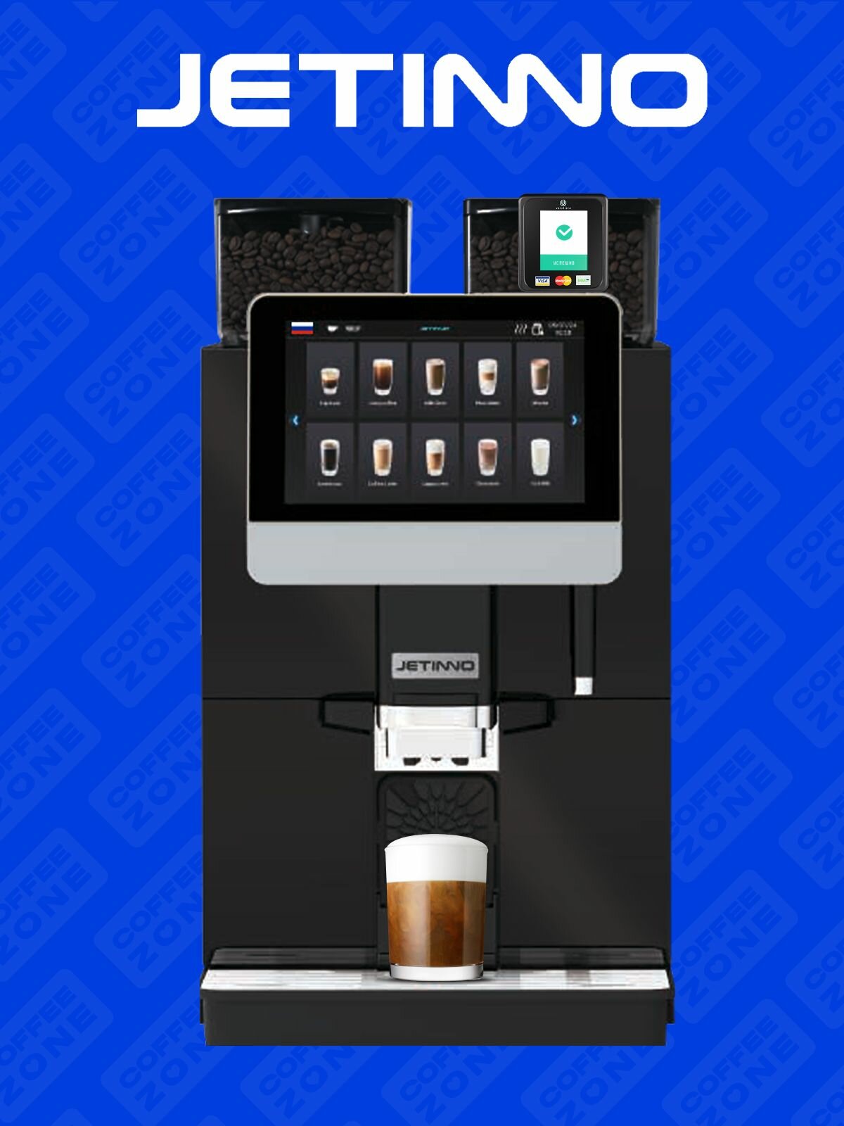 JETINNO JL32A + терминал Vendista v2.5, профессиональная автоматическая кофемашина на живом молоке с MDB COFFEE ZONE