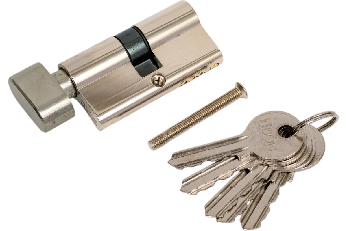Цилиндр замка DORF ключ/барашек английский 5 ключей никель 30/30 DÖRF_60(30*30) k/kn