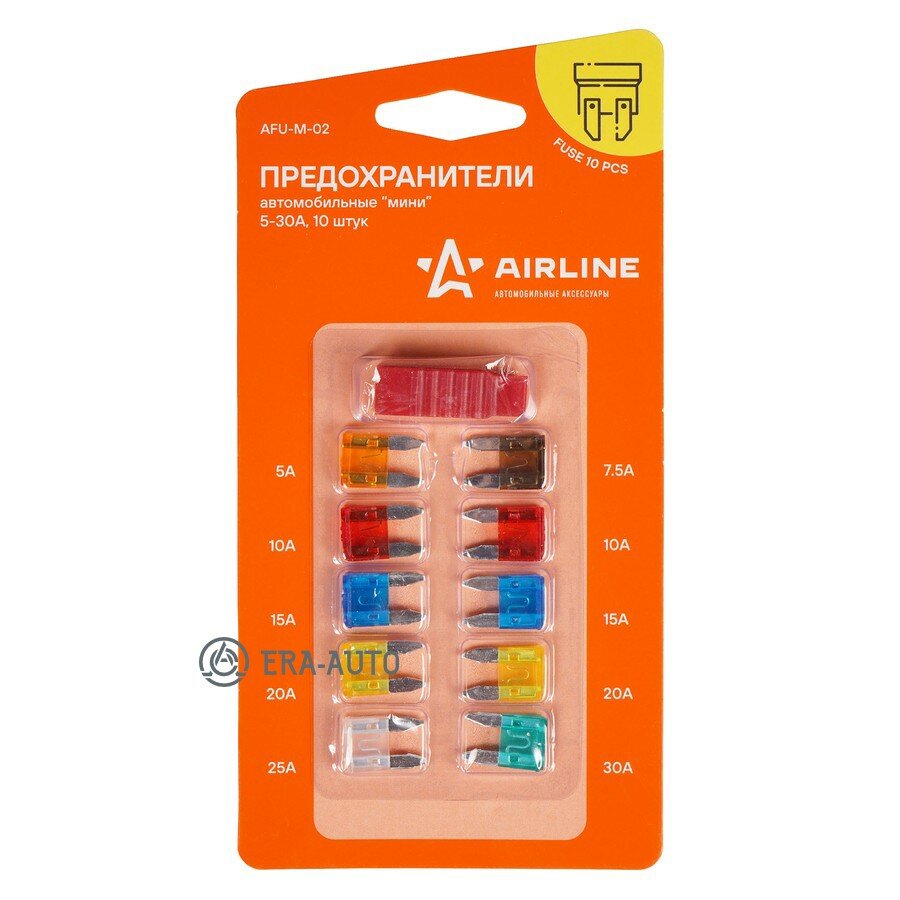 AIRLINE AFUM02 Предохранители мини в блистере (10 шт. 5-30А)