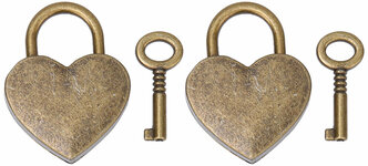 2 комплекта сердца блокировки металлического винтажного палава.