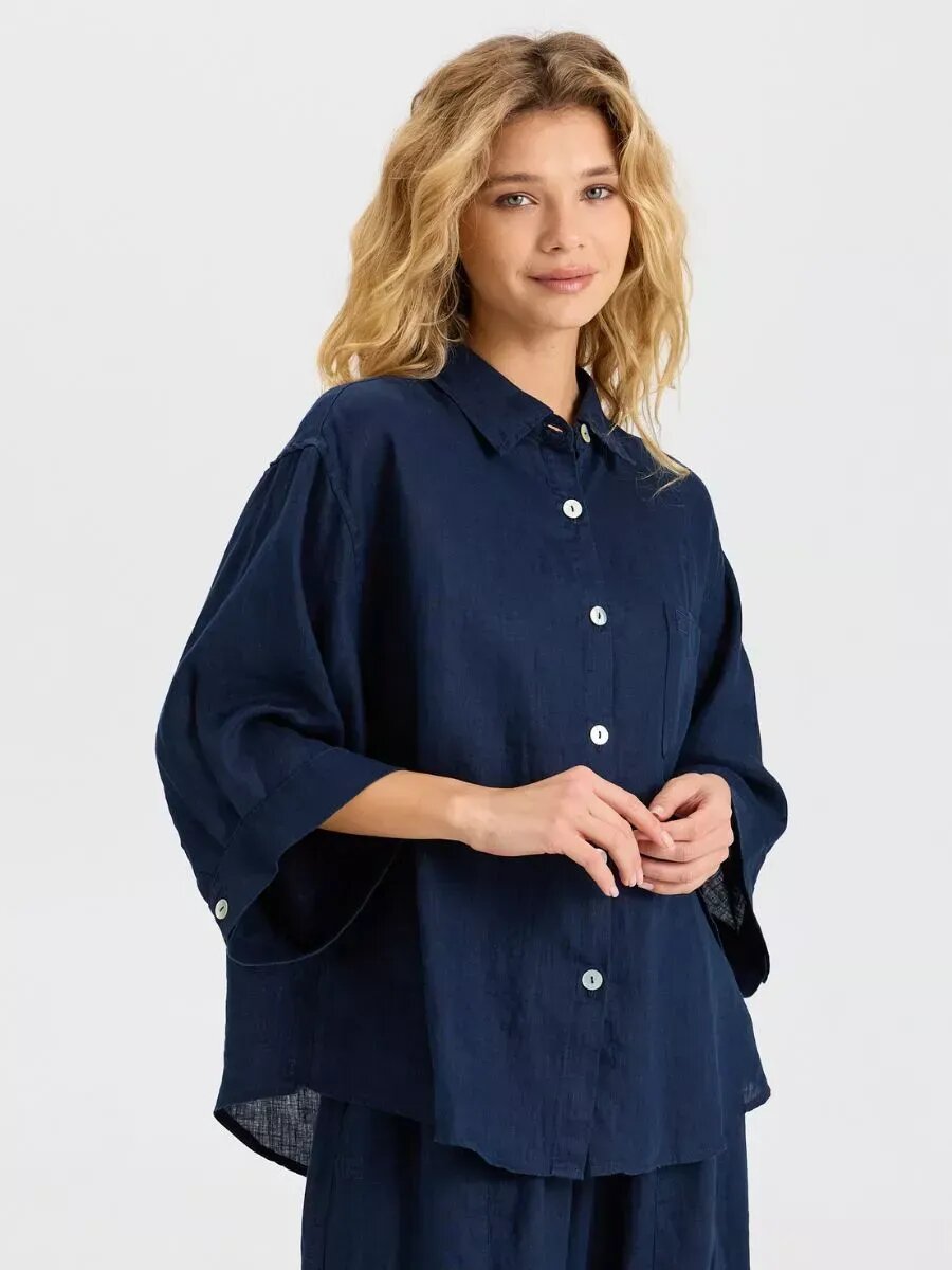 Блуза NORVEG LINEN размер L/50-52 темно-синий