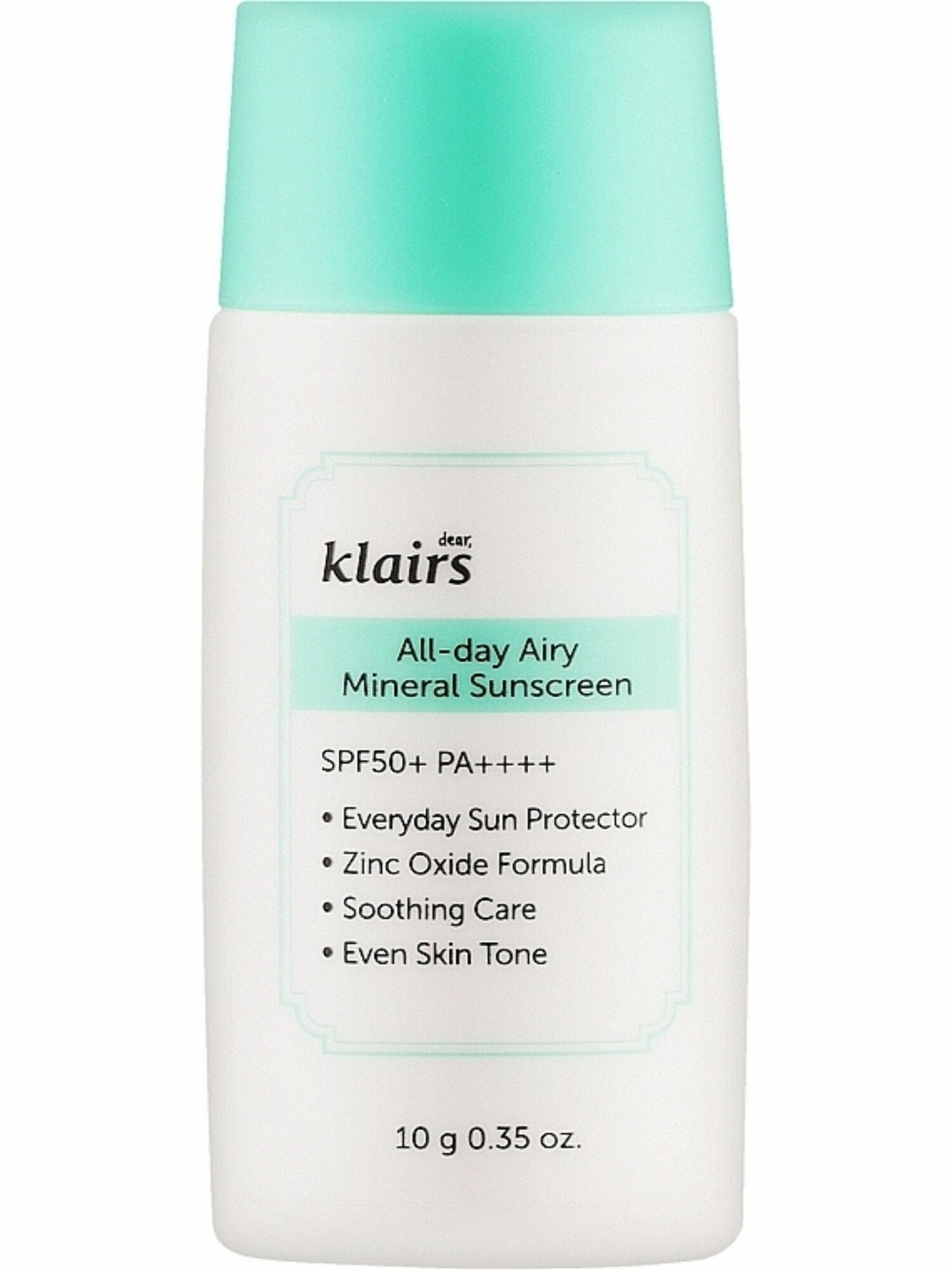 Dear, Klairs Легкий минеральный солнцезащитный крем All-day Airy Mineral Sunscreen SPF50 10 гр.