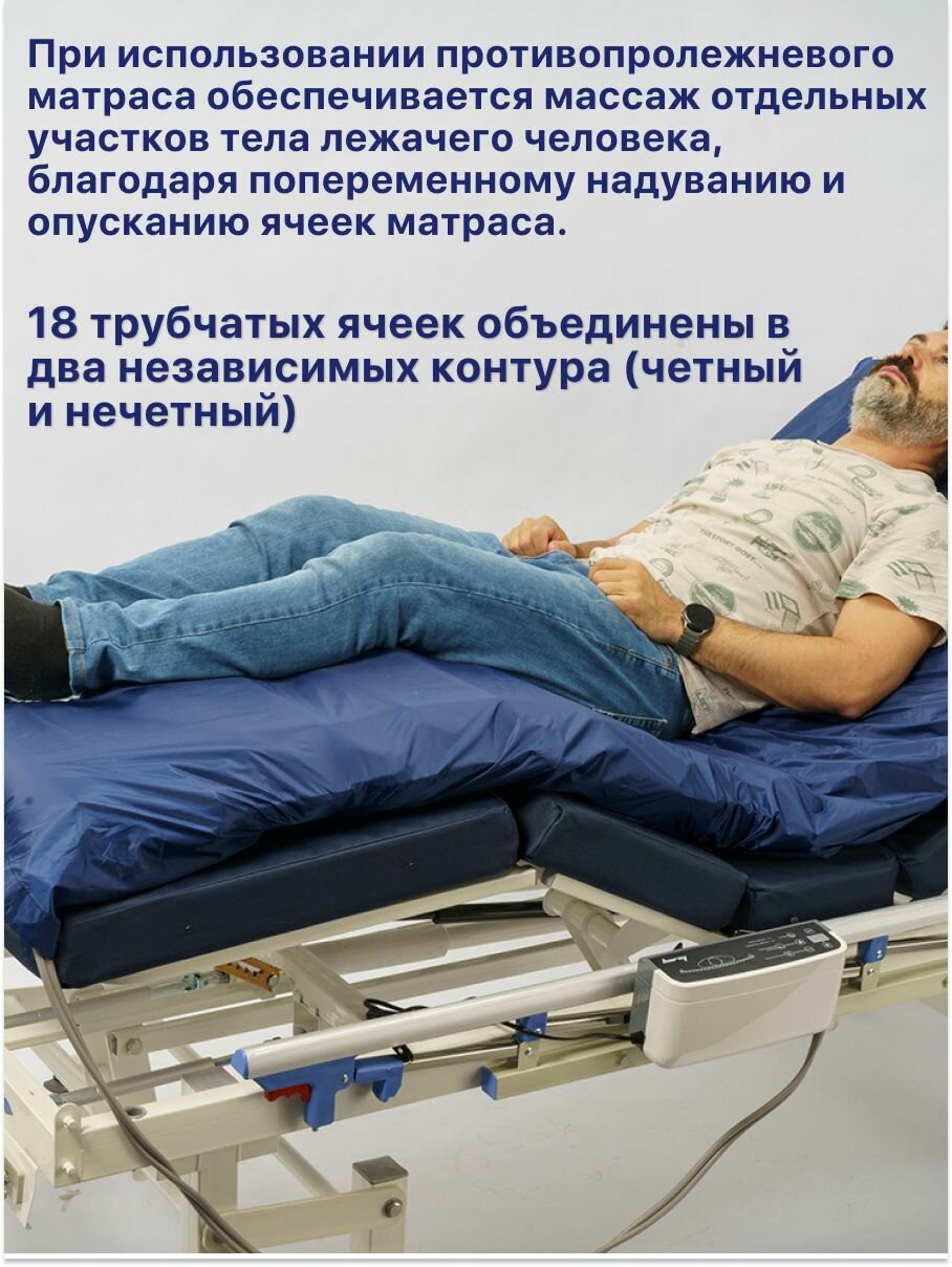 Матрасы Противопролежневые Противопролежневый матрас с компрессором для взрослых трубчатый Barry Tube Standart антипролежневый матрац с вентиляцией против пролежней, надувной (для пожилых людей, лежачих больных и инвалидов)