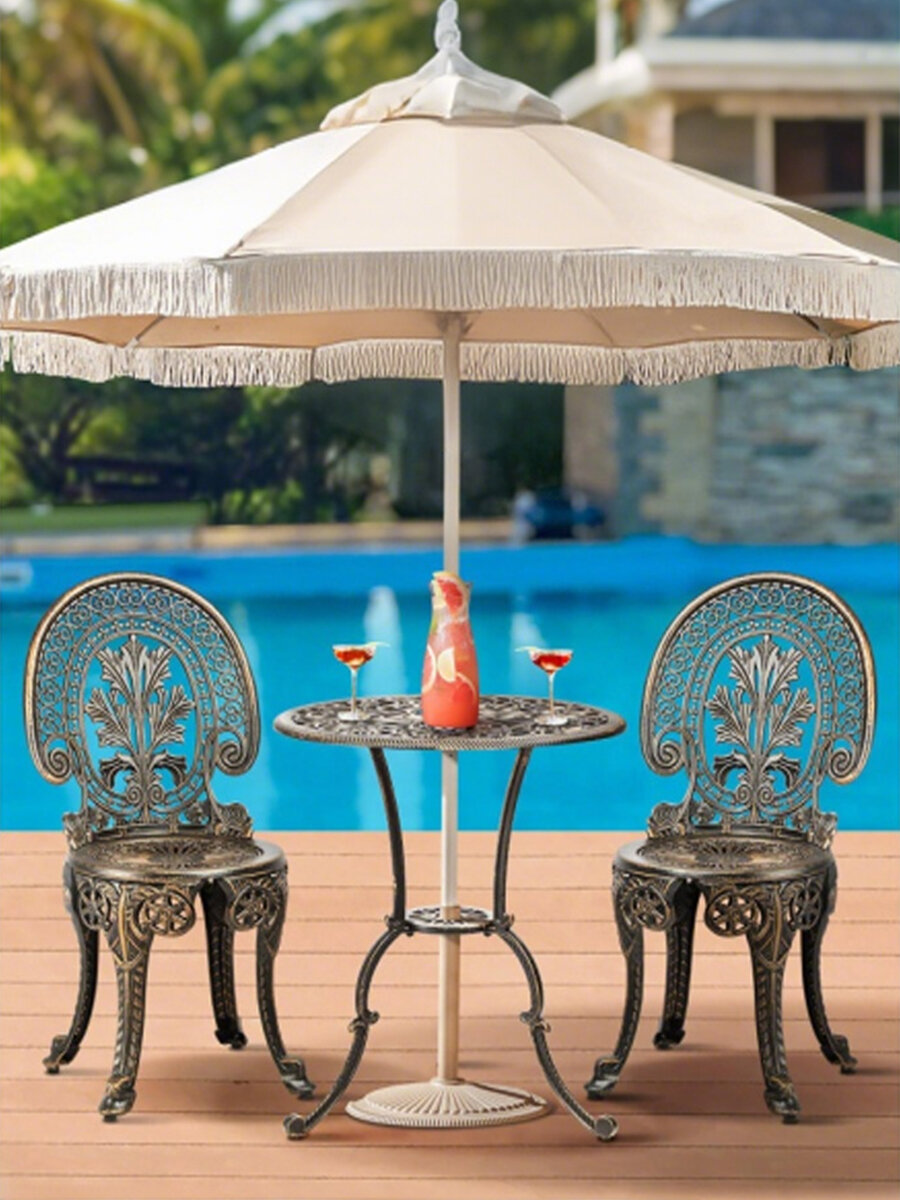 Комплект мебели Набор садовой металлической мебели для дачи для сада Обеденный стол 1 шт  Стулья садовые 2 шт.