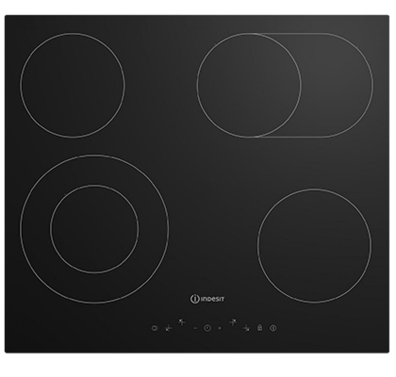 Встраиваемая варочная поверхность INDESIT IRT 660, 4 конфорки, цвет черный
