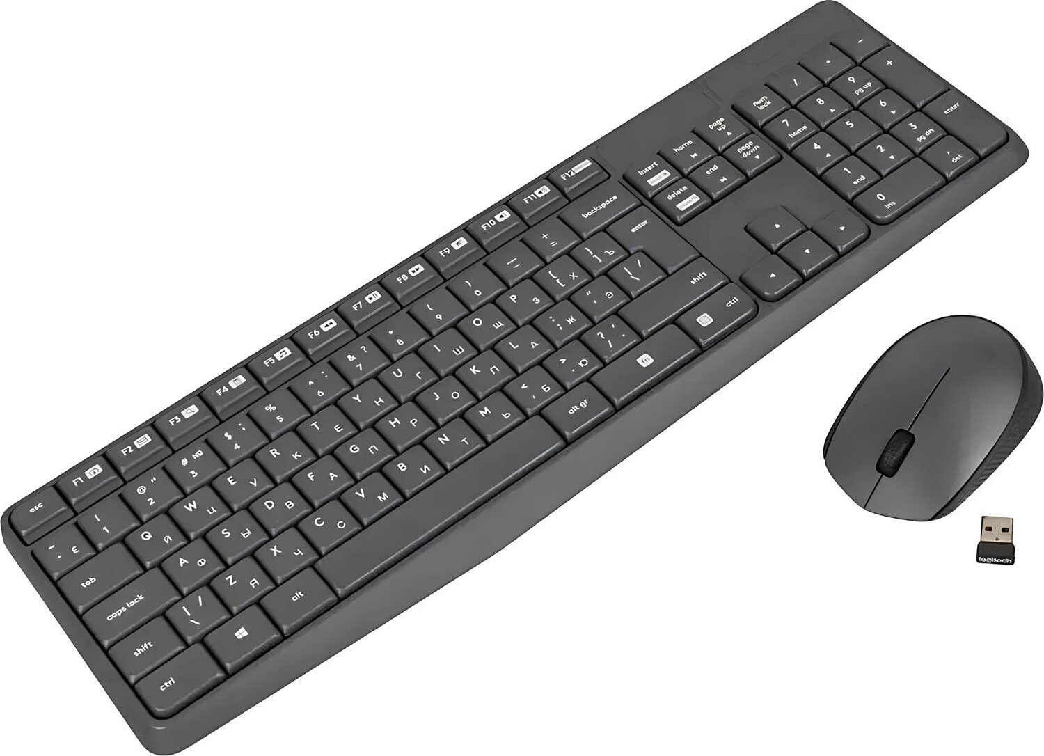 Клавиатура + мышь Logitech MK235 серый