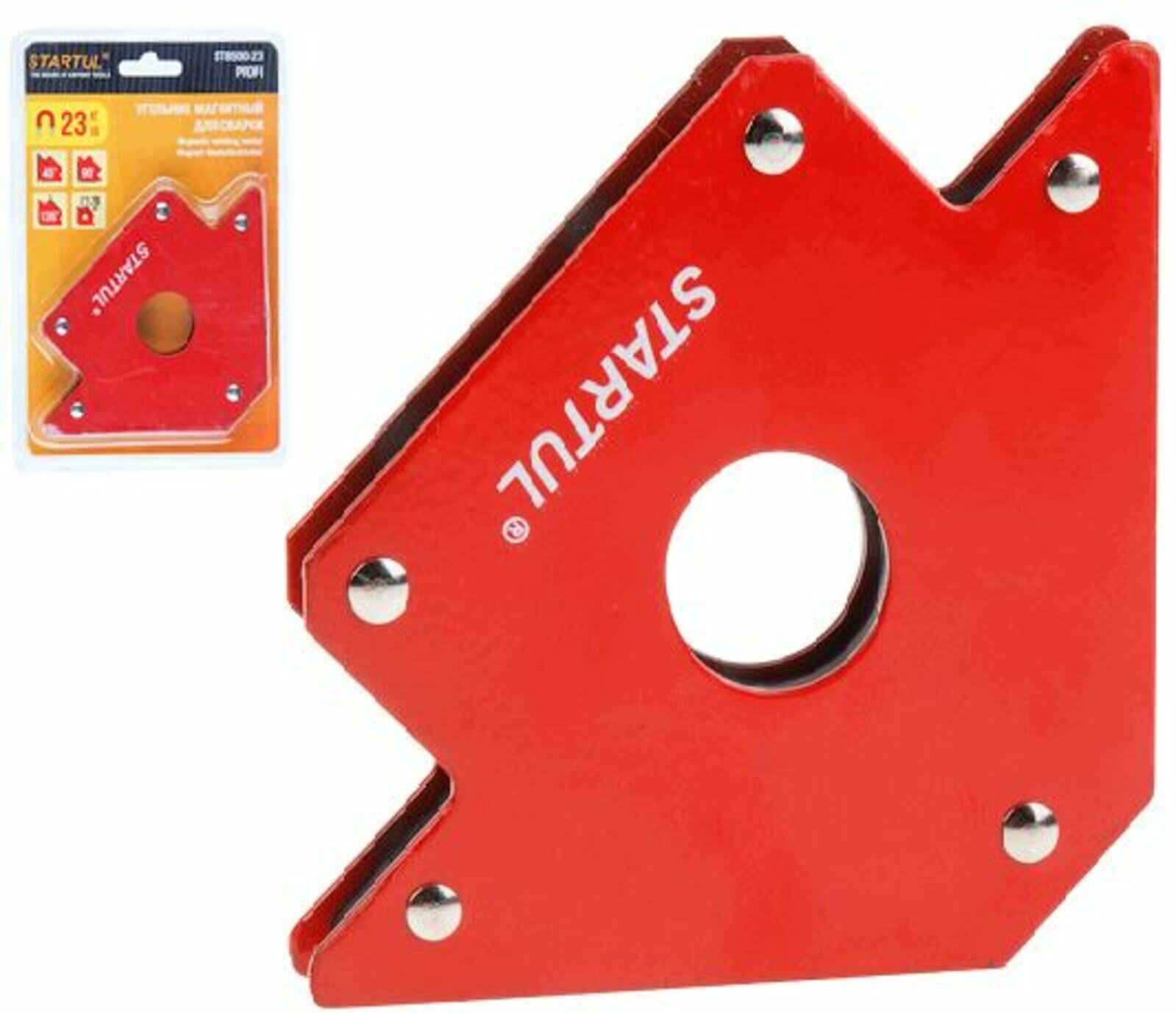 Угольник магнитный STARTUL Profi ST8500-23 23 кг угол 45° 90° 135° красный