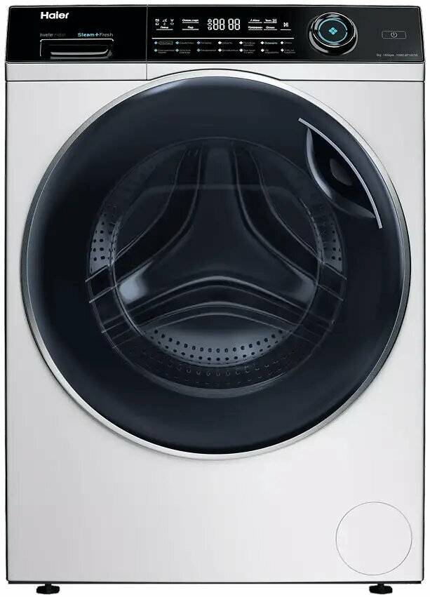 Стиральная машина Haier HW80-BP14979 белая на 8 кг, отжим 1400 об/мин