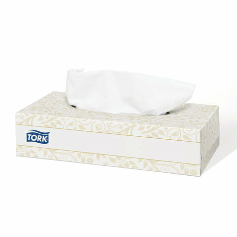 Салфетки косметические TORK (Система F1) Premium 2-слойные комплект 100 шт картонный бокс белые 120380