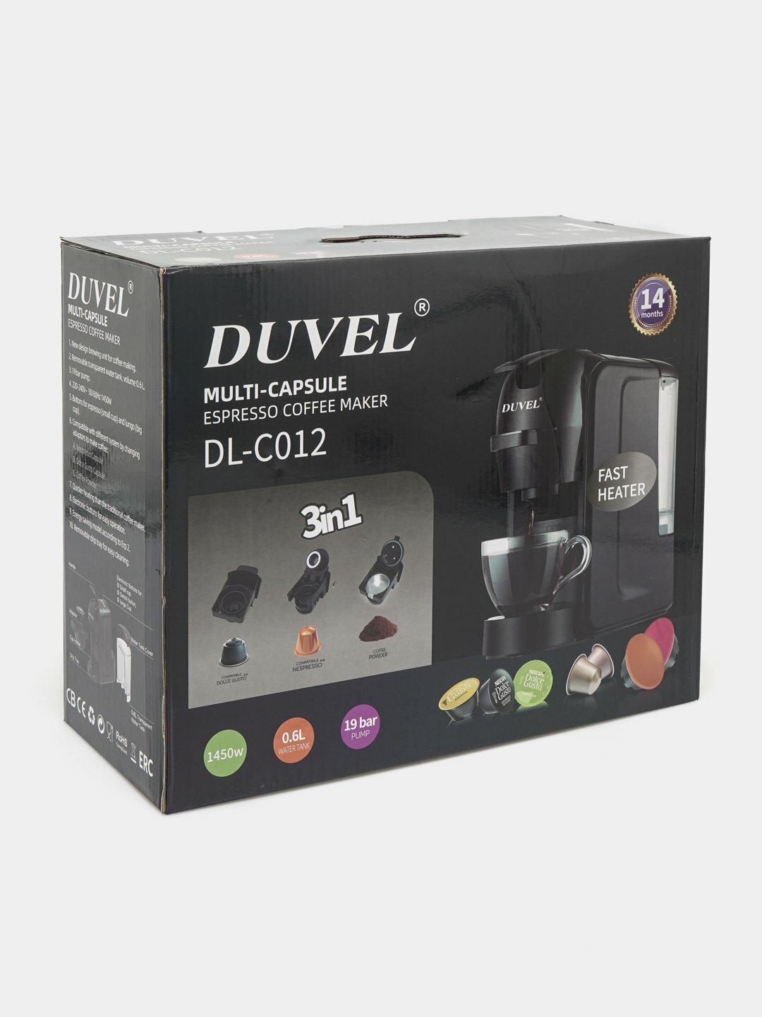 Электрическая кофемашина Duvel DL-C012, мульти-функциональная, 3 в 1, капсульная