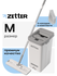 Швабра с отжимом и ведром Zetter M (10 л), серая, 6 насадок в ком...