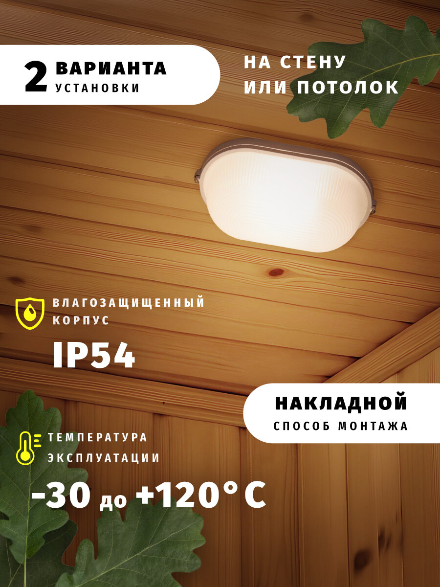 Светильник для бани и сауны накладной Navigator 94 800 IP54 60 Вт Е27 — фото 1