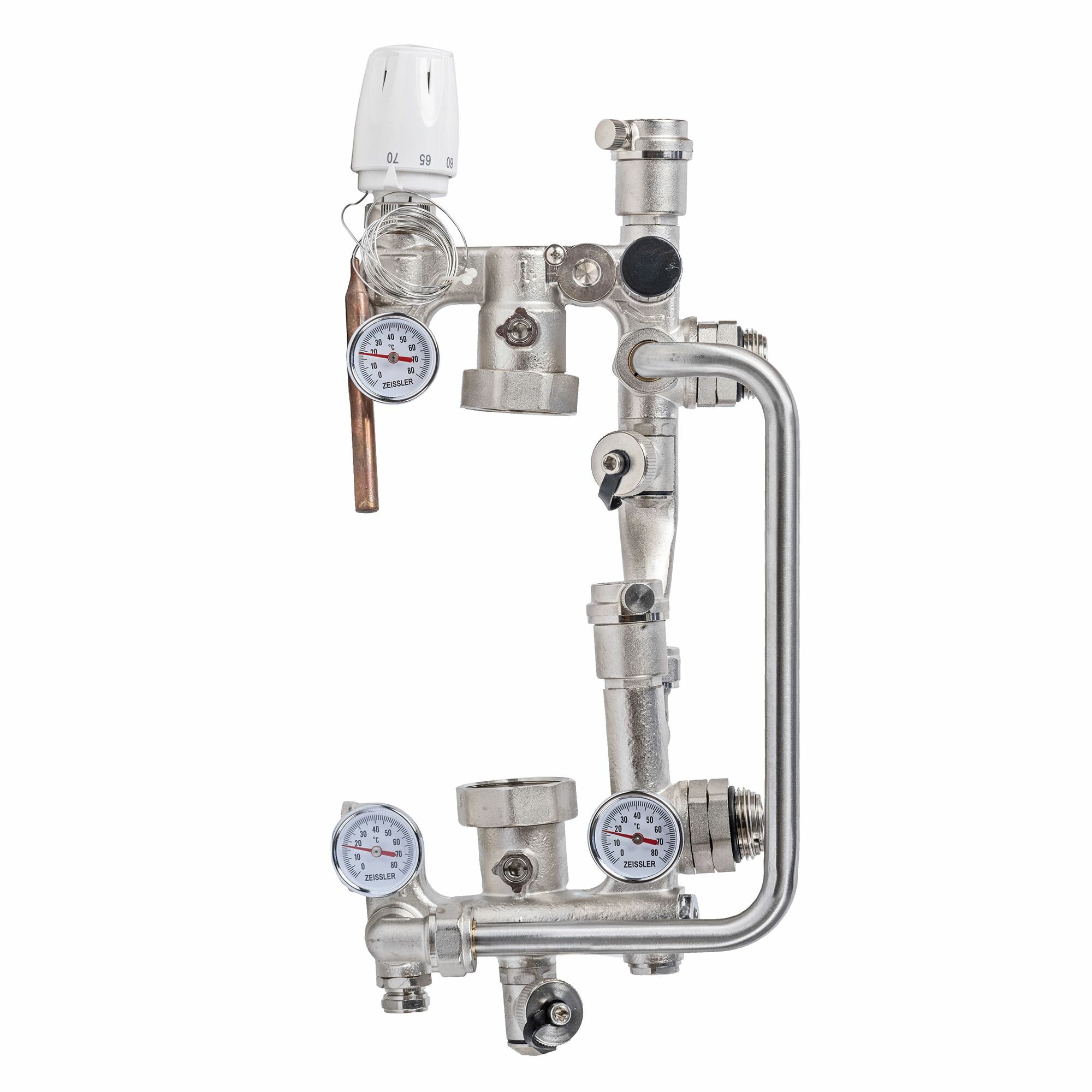 Насосно-смесительный узел с регулировкой 30-70C под насос 180мм ZEISSLER JH-1033