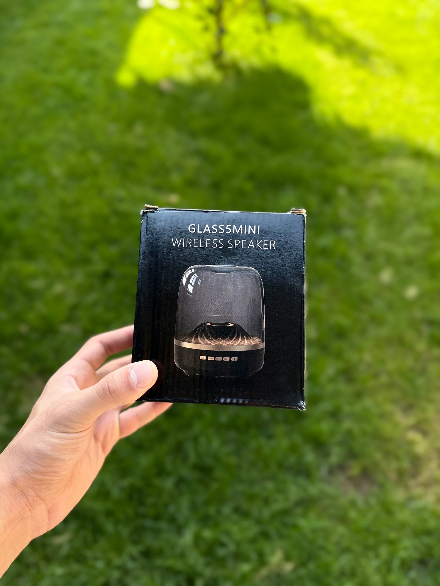 Смарт-колонка GLASS5 MINI, подсветка, беспроводная, блютуз, LED подсветкой, черная
