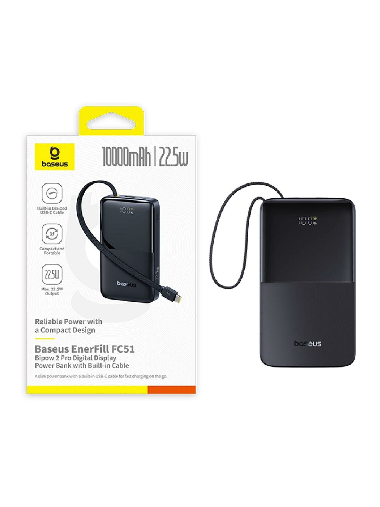 Внешний аккумулятор Baseus EnerFill FC51 Bipow2 Pro 10000 мАч Cosmic Black