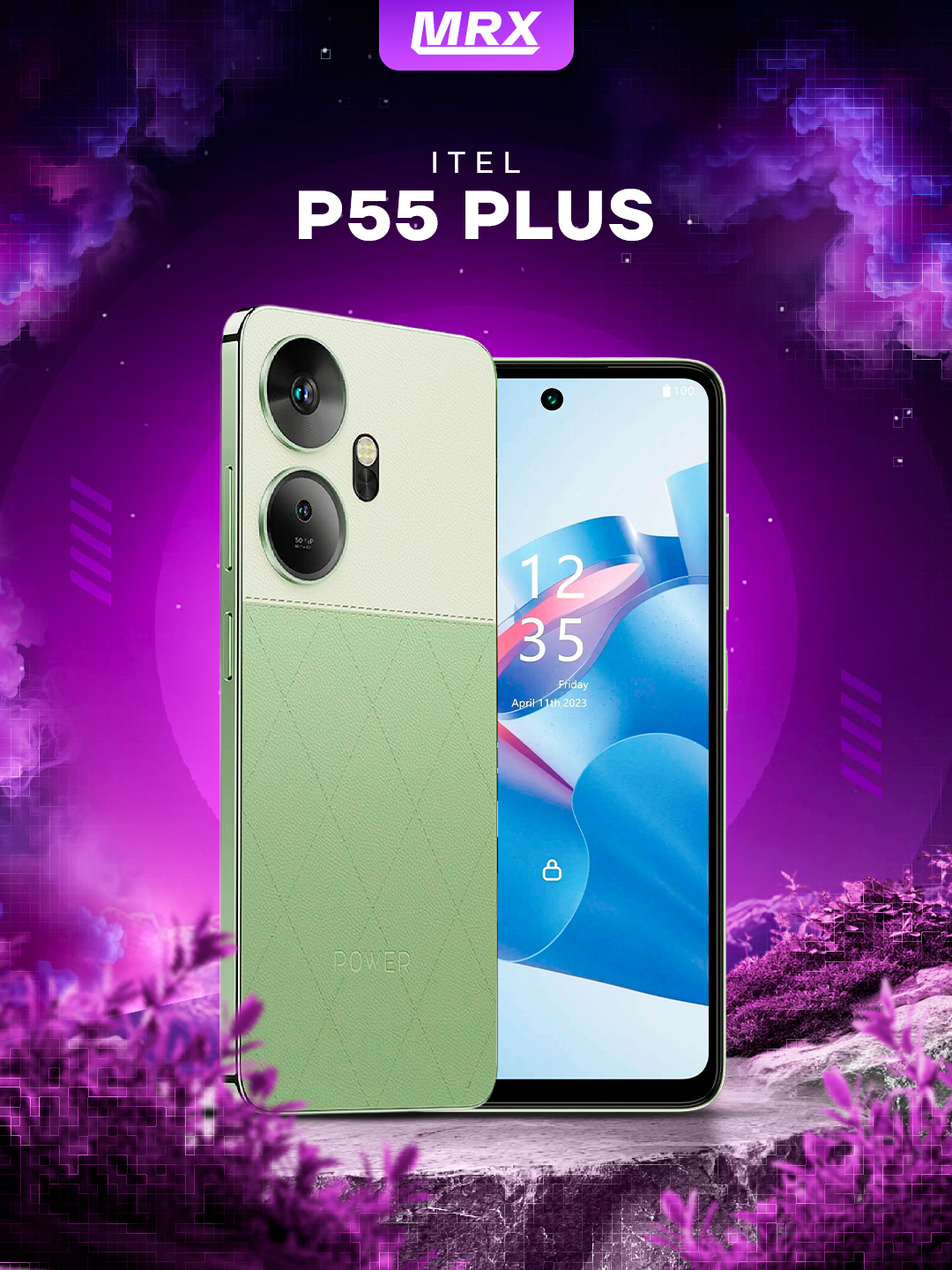Смартфон Itel P55 Plus 8/256GB зелёный ОС Android, 6.6", 50МП 5000 мА*ч