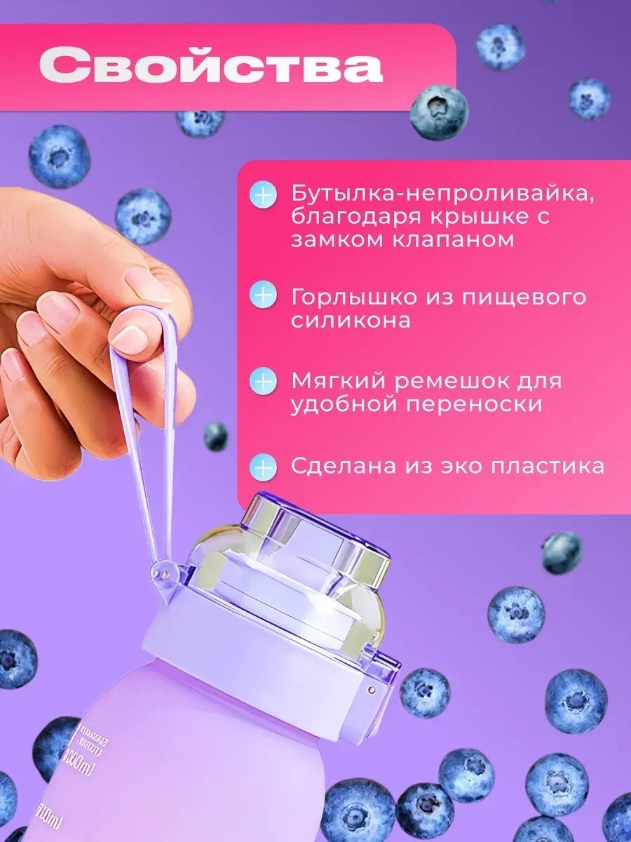 Бутылка для воды со вкусом Air Up, 3 картриджа в подарок, 1000мл — фото 1