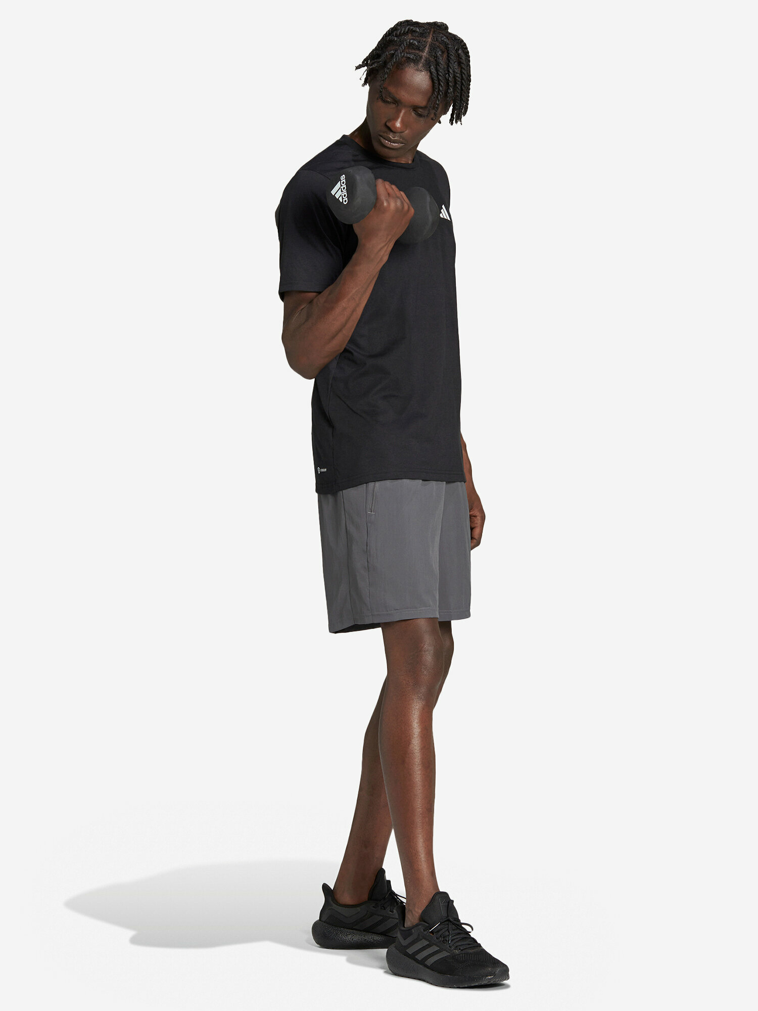 Шорты adidas, размер S 7", серый — фото 1