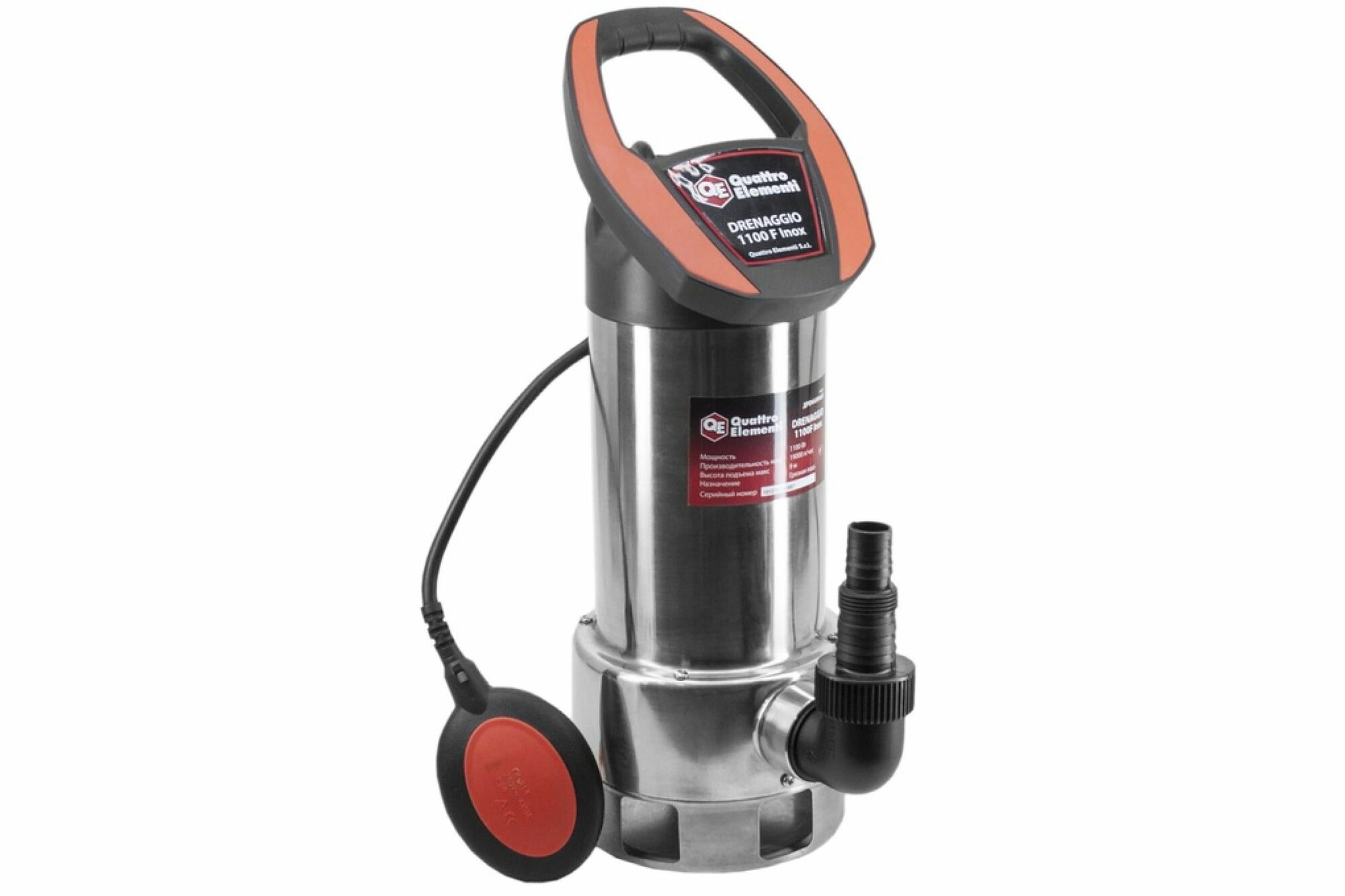 Дренажный насос QUATTRO ELEMENTI Drenaggio 1100 F Inox 770-742 QUATTRO ELEMENTI