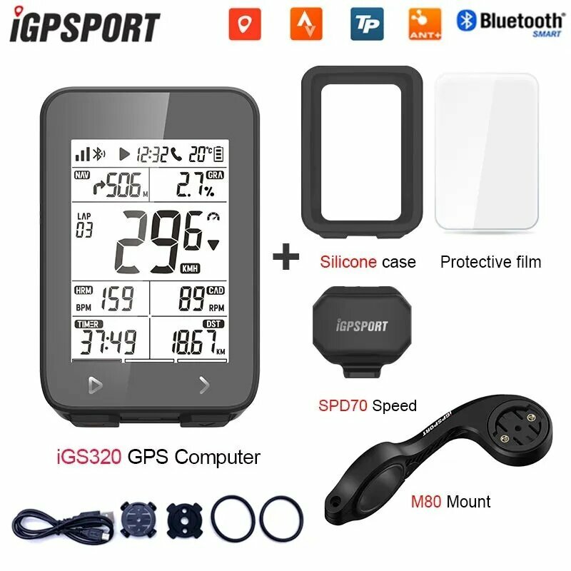 IGPSPORT IGS320 Велосипедный компьютер Беспроводной водонепроницаемый IPX7 GPS 2,6 - дюймовый жидкокристаллический тахометр